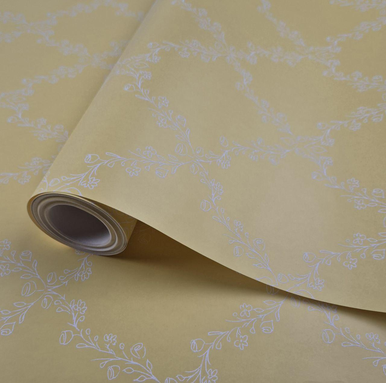 Шпалери вінілові на флізеліні 0.53 × 10.05 м Marburg 54101, жовті — для спальні, кухні, вітальні, фото 1