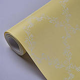 Шпалери вінілові на флізеліні 0.53 × 10.05 м Marburg 54101, жовті — для спальні, кухні, вітальні, фото 3