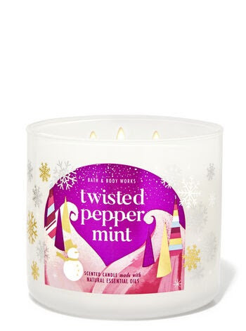 Свічка Bath & Body Works — Twisted Peppermint (3 гноти) / 411 г, фото 1