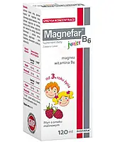 Magnefar B6 Junior сироп з малиновим смаком для дітей та дорослих, 120 мл