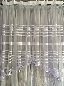 Готова фіранка, арка жакард Мармур біла (3 м. 4м. 5м.) (1,55) на (1,25) 5