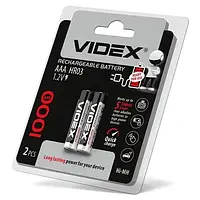 Акумулятор AAA, 1000 mAh, Videx, 2 шт, 1.2V, Blister