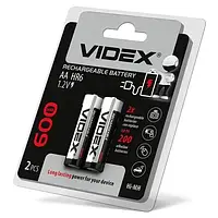 Акумулятор AA, 600 mAh, Videx, 2 шт, 1.2V, Blister