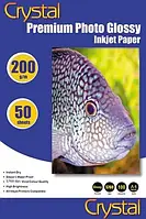 Фотопапір Crystal, глянсовий, A4, 200 г/м², 50 арк (GL-A4-200-50)