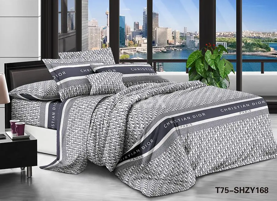 Монограма Діор - Бязь 3D - Євро комплект постільної білизни, фото 1