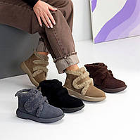 Замшевые ботинки женские на липучке 36-41