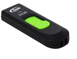 Флеш накопичувач USB 64Gb Team C141, Black/Green, USB 2.0 (TC14164GG01)