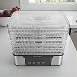 Дегідратор Сушилка для овочів та фруктів 1000 Вт з 5 прозорими піддонами з таймером автовимкненням, фото 5