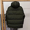 Чоловіча зимова куртка пуховик Stone Island хакі з капюшоном Стон Айленд молодіжна тепла коротка, фото 5