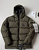 Чоловіча зимова куртка пуховик Stone Island хакі з капюшоном Стон Айленд молодіжна тепла коротка, фото 3