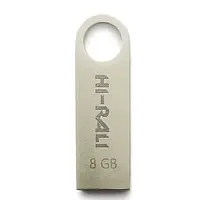 Флеш накопичувач USB 8Gb Hi-Rali Shuttle, Silver, USB 2.0 (HI-8GBSHSL)