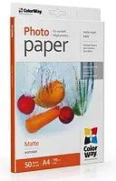 Фотопапір ColorWay, матовий, A4, 190 г/м², 50 арк (PM190050A4)