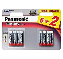 Батарейки AAA, Panasonic Everyday Power, калюжна, 8 шт., 1.5V, Blister (LR03REE/8B2F)
