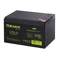 Акумуляторна батарея Gemix, 12V, 12 Агод, AGM, T2, 151x100x98 мм, 3.6 кг (LP12-12)
