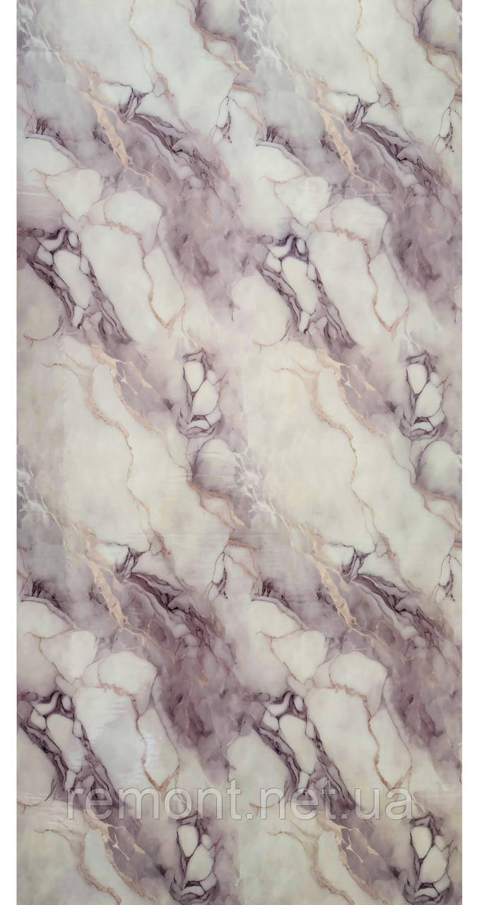 Самоклеюча PET плитка мармур в рулоні 0.6*3 м. Для стін та стелі. Водостійка, миюча., фото 1