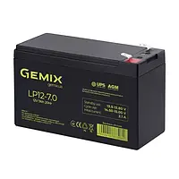 Акумуляторна батарея Gemix, 12 V, 7 Агід, AGM, T2, 151x100x65 мм, 2.2 кг (LP12-7.0)