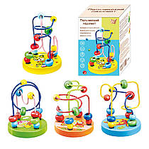 Дерев'яний пальчиковий лабіринт - проводилка з намистинами 70544