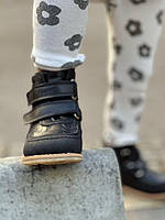 Черевики з натуральної шкіри антиварусні з фіксацією п'ятки ортопедичні на липучках 22 розмір демісезонні, фото 3