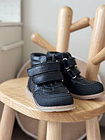 Черевики з натуральної шкіри антиварусні з фіксацією п'ятки ортопедичні на липучках 22 розмір демісезонні, фото 6