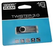 Флеш накопичувач USB 16Gb Goodram UTS3, Black, USB 3.2 Gen 1, до 60/20 МБ/с (UTS3-0160K0R11)