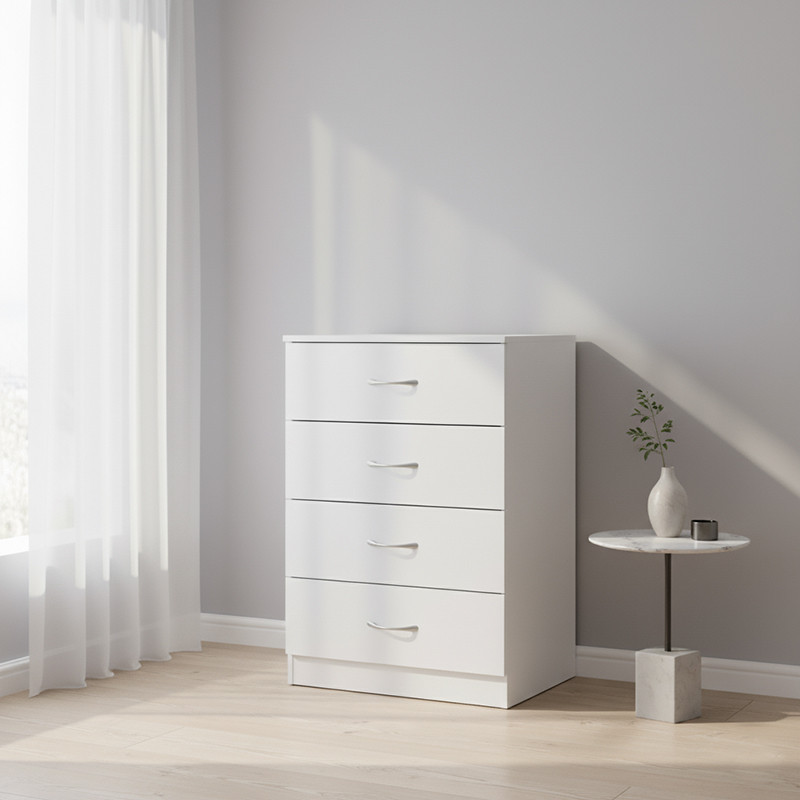 Комод високий білий, комод на 4 шухляди, комод в спальну кімнату, комод ДРАЙВ 600*490*1160, фото 1