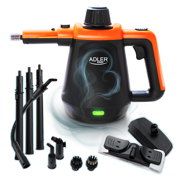 Пароочисник Adler AD 7038 з набором насадок (13 шт), 3.5 бар, 120°C, 44 г/хв — глибоке очищення без хімії