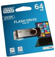 Флеш накопичувач USB 64Gb Goodram UTS2, Black, USB 2.0, до 20/5 МБ/с (UTS2-0640K0R11)