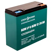 Акумуляторна батарея LogicPower 6-DZM-12-20, 12V, 20 A·год, AGM, T6, 181x77x170 мм, 6.5 кг (5438)