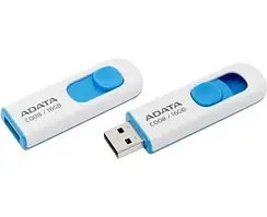 Флеш накопичувач USB 16Gb ADATA C008, White/Blue, USB 2.0 (AC008-16G-RWE)