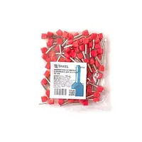 Накінечник втулковий з ізоляцією для двох проводів TE 1/10 100шт червоний