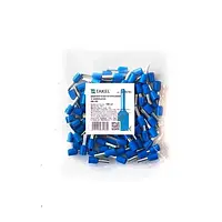 Наконечник штирьовий втулковий з ізоляцією 4 мм кв. синій 100шт