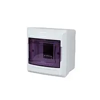 Щиток на 4 автомати DE-PA 91004 зі склом зовнішній, Туреччина, білий