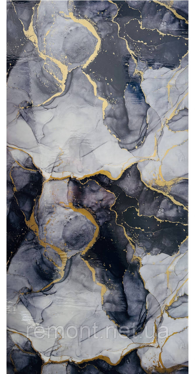 Самоклеюча PET плитка мармур в рулоні 0.6*3 м. Для стін та стелі. Водостійка, миюча., фото 1