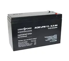 Акумуляторна батарея LogicPower, 12V, 9 Агод, AGM, T2, 150x97x65 мм, 2 кг (3866)