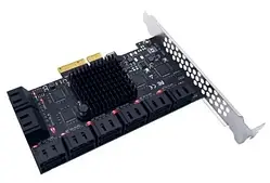 Б/В Адаптер PCI-E 4x - 16xSATA3, дозволяє підключати до 16-ти SATA пристроїв (SU-SA3216A)
