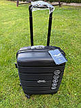 Валіза дорожня МАЛА (ручна поклажа) 55x39x21см 38л на 4х подвійних колесах WINGS HWF03 S ЧОРНА, фото 4