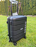 Валіза дорожня МАЛА (ручна поклажа) 55x39x21см 38л на 4х подвійних колесах WINGS HWF03 S ЧОРНА, фото 2