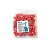 Накінечник втулковий з ізоляцією для двох проводів TE 1.5/8 червоний 100шт