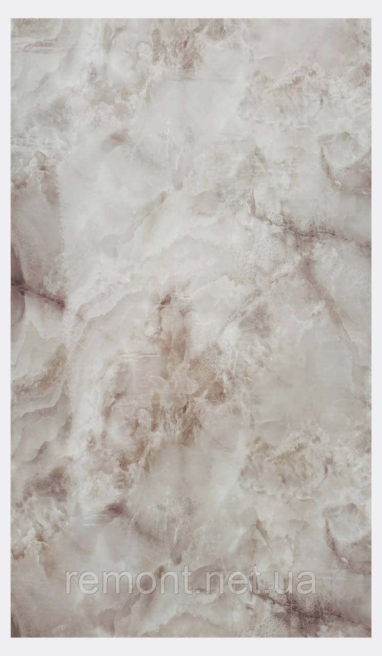 Самоклеюча PET плитка мармур в рулоні 0.6*3 м. Для стін та стелі. Водостійка, миюча., фото 1