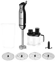 Блендер Liberton LHB-0308 Black, 1000W, занурювальний, плавне регулювання швидкості+Турбо, вінчик для збивання, мірний стакан