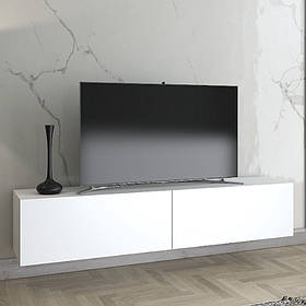 Сучасна тумба підвісна під телевізор із ламінованого ДСП Двохдверна ТВ тумба завширшки 140 см