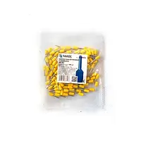 Наконечник кабельний штирьовий втулковий з ізоляцією 1мм.кв жовтий 100шт