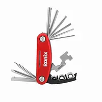Багатофункціональний велосипедний інструмент Ronix RH-2090, Red, CRV, накидний ключ - 8 / 9 / 10 мм, шестигранний ключ - 2 / 2.5 /