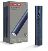 Ліхтар ручний Titanum T14, Dark Blue, 300 Лм, до 250 м, XPG 5W, вбудований акумулятор 18650 Li-ion 1200 mAh, алюмінієвий сплав,