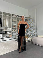 Жіноче вечірнє приталене плаття-двійка