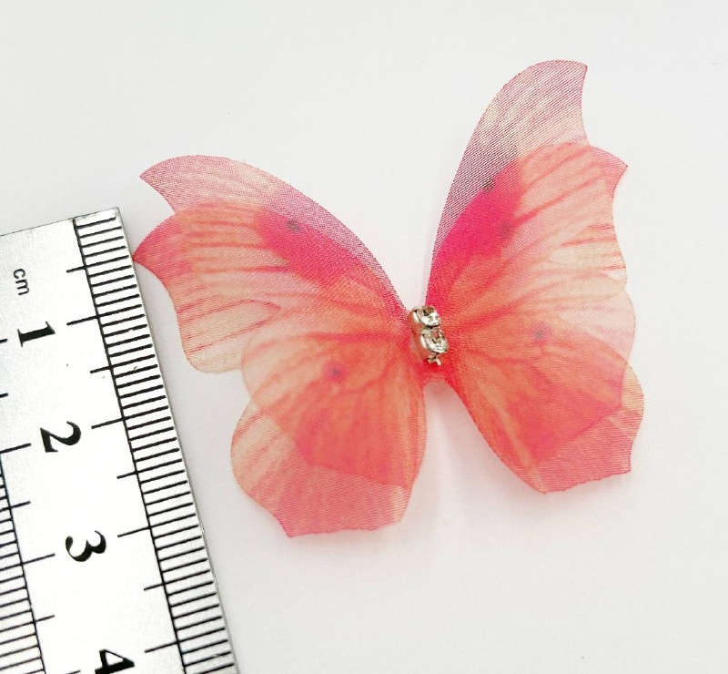Метелик з шифону / Двошарові шифонові метелики ~3,5см, фото 1