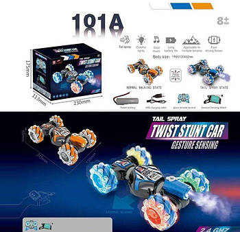 Машина на радіокеруванні (2 види, акум. 3.7V, 2.4GHz, 4WD, оберт: 360°, парогенерація, підсвічування, звуки, музика) CV 8818-101 A