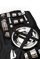 Набір шампурів у сумці Enot-4 Brown з посудом, подвійним шампуром та баночками для спецій, фото 2