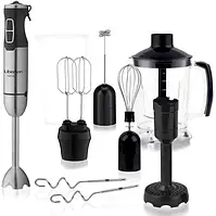 Блендер Liberton LHB-0307 Black, 1000W, занурювальний, плавне регулювання швидкості + Турбо, аксесуари: вінчик для збивання,
