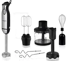 Блендер Liberton LHB-0306 Black, 1000W, занурювальний, плавне регулювання швидкості + Турбо, аксесуари: вінчик для збивання,